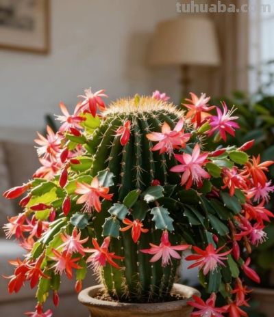 满身荆刺藏温柔，仙人球花开惊艳时光 - 图画吧TUHUABA