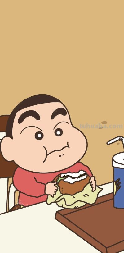 动漫萌宠小新简笔插画手机壁纸聊天背景图片 - 图画吧TUHUABA