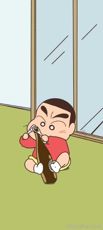 动漫萌宠小新简笔插画手机壁纸聊天背景图片 - 图画吧TUHUABA