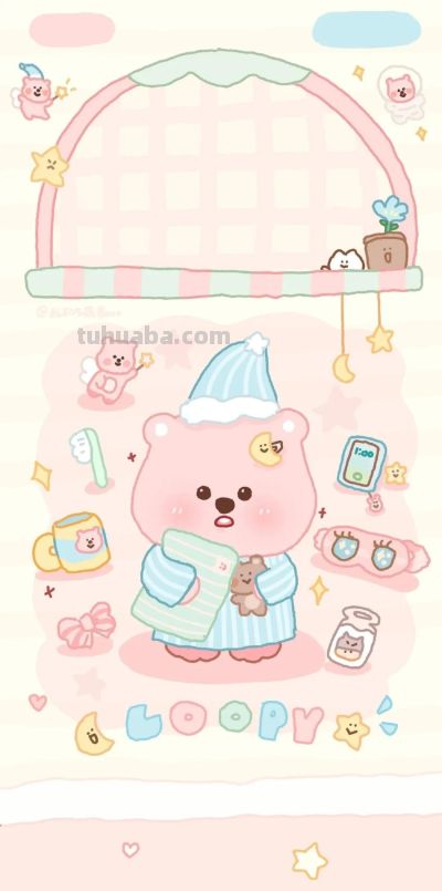 动漫萌宠小新简笔插画手机壁纸聊天背景图片 - 图画吧TUHUABA