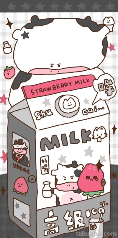 动漫萌宠小新简笔插画手机壁纸聊天背景图片 - 图画吧TUHUABA