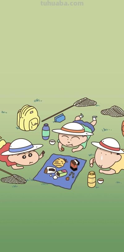 动漫萌宠小新简笔插画手机壁纸聊天背景图片 - 图画吧TUHUABA