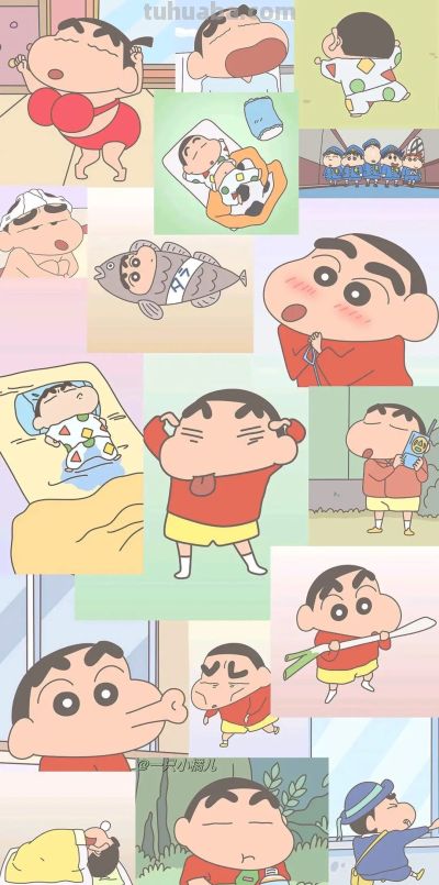 动漫萌宠小新简笔插画手机壁纸聊天背景图片 - 图画吧TUHUABA