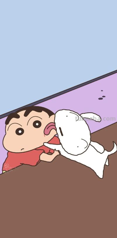 动漫萌宠小新简笔插画手机壁纸聊天背景图片 - 图画吧TUHUABA