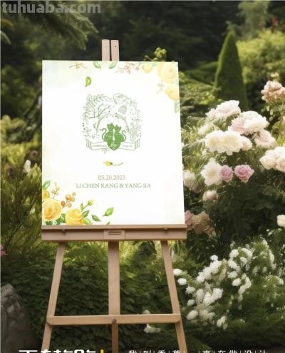 手绘宠物猫咪森系主题情侣结婚婚礼logo花店咖啡店定制 | 案例分享 - 图画吧TUHUABA