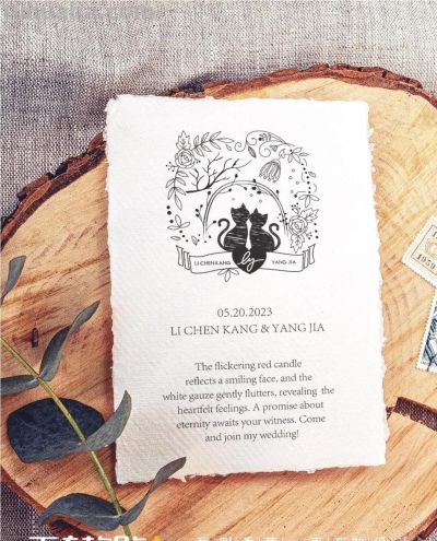 手绘宠物猫咪森系主题情侣结婚婚礼logo花店咖啡店定制 | 案例分享 - 图画吧TUHUABA