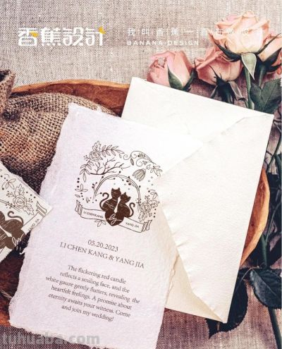 手绘宠物猫咪森系主题情侣结婚婚礼logo花店咖啡店定制 | 案例分享 - 图画吧TUHUABA