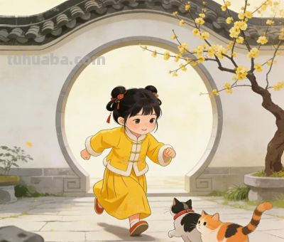 可爱猫咪插画｜猫猫和小主人 - 图画吧TUHUABA