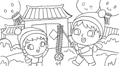 2026年元旦新年画报手抄报简笔画模板线稿绘画模板 - 图画吧TUHUABA