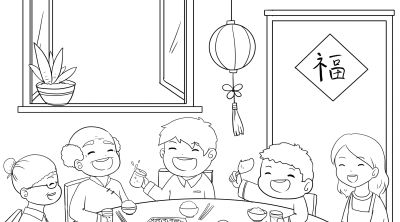 2026年元旦新年画报手抄报简笔画模板线稿绘画模板 - 图画吧TUHUABA