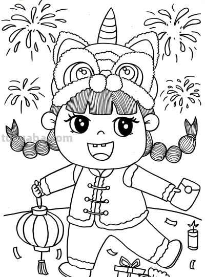 2026年元旦新年画报手抄报简笔画模板线稿绘画模板 - 图画吧TUHUABA