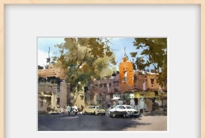 每日一画 | 楼阁参差倚夕阳 街衢如带树苍苍 水彩里的上海街景温柔 - 图画吧TUHUABA