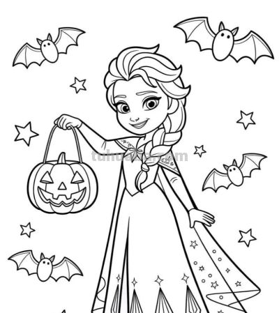 艾莎公主的简笔画线稿图 - 图画吧TUHUABA