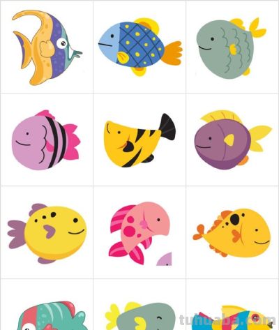 鱼的简笔画100种画法，绘画海洋生物！ - 图画吧TUHUABA