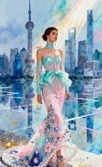 远景拍摄高清唯美画质 以流体现代为视觉风格 运用水彩晕染厚涂手法 - 图画吧TUHUABA