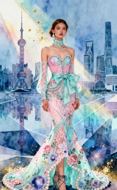 远景拍摄高清唯美画质 以流体现代为视觉风格 运用水彩晕染厚涂手法 - 图画吧TUHUABA