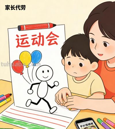 一张运动会手抄报，让我突然有点心疼现在的孩子 - 图画吧TUHUABA