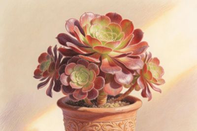 分享一组彩铅多肉法师插画 - 图画吧TUHUABA