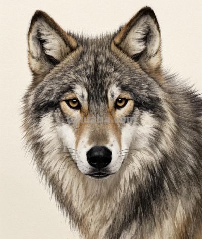 彩铅淡彩画，狼 - 图画吧TUHUABA