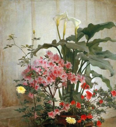 来自乔治·科克伦·兰伯丁 一组花卉静物的油画作品。 - 今日头条