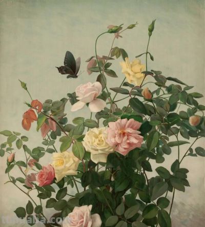 来自乔治·科克伦·兰伯丁 一组花卉静物的油画作品。 - 图画吧TUHUABA