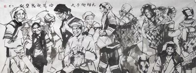 梅竞 ||《人间烟火》集市篇水墨速写一组欣赏 - 图画吧TUHUABA