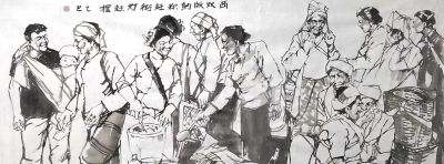 梅竞 ||《人间烟火》集市篇水墨速写一组欣赏 - 图画吧TUHUABA