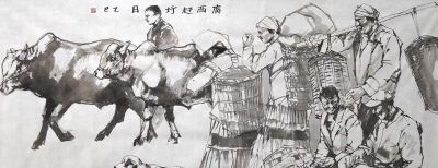 梅竞 ||《人间烟火》集市篇水墨速写一组欣赏 - 图画吧TUHUABA