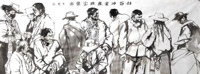 梅竞 ||《人间烟火》集市篇水墨速写一组欣赏 - 图画吧TUHUABA