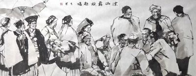 梅竞 ||《人间烟火》集市篇水墨速写一组欣赏 - 图画吧TUHUABA