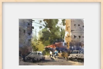 每日一画 | 寻常巷陌藏烟火 水彩晕出小区闲 城市居民区的写意速写 - 图画吧TUHUABA