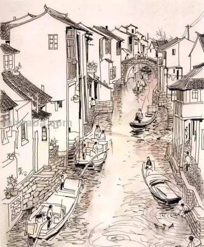 大师作！吴冠中罕见风景速写60幅 - 图画吧TUHUABA