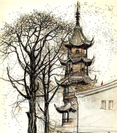 大师作！吴冠中罕见风景速写60幅 - 图画吧TUHUABA