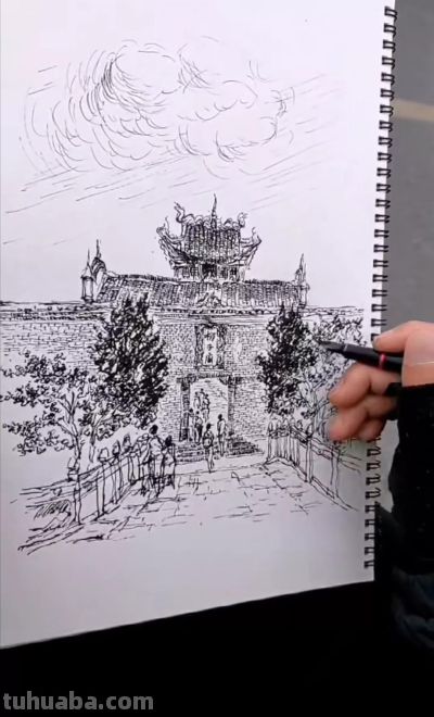 唐晓华钢笔画写生和速写作品50幅 - 图画吧TUHUABA