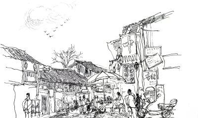 唐晓华钢笔画写生和速写作品50幅 - 图画吧TUHUABA