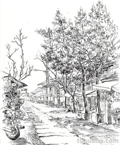 唐晓华钢笔画写生和速写作品50幅 - 图画吧TUHUABA