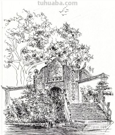 唐晓华钢笔画写生和速写作品50幅 - 图画吧TUHUABA