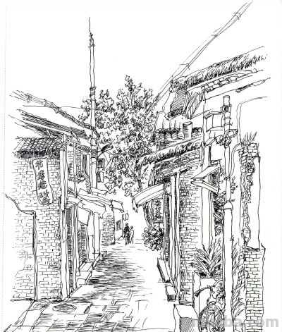 唐晓华钢笔画写生和速写作品50幅 - 图画吧TUHUABA