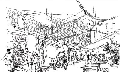 唐晓华钢笔画写生和速写作品50幅 - 图画吧TUHUABA