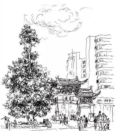 唐晓华钢笔画写生和速写作品50幅 - 图画吧TUHUABA