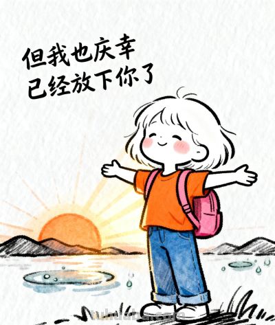 我很庆幸已经放下你了#治愈系漫画 #可爱简笔画 - 图画吧TUHUABA