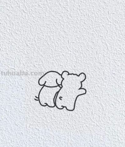 可可爱爱两小只丨每日简笔画I分享 - 图画吧TUHUABA