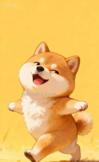 手绘风格胖胖的柴犬宝宝 - 今日头条