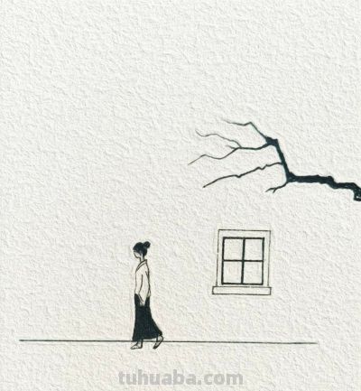 行经寒枝下 袖染落花风 烟火燃尽处 眉间已从容丨燕子简笔画分享 - 图画吧TUHUABA