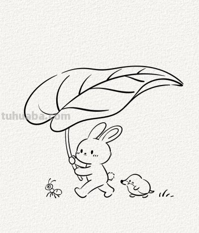 可爱兔丨涂鸦简笔画分享 - 图画吧TUHUABA