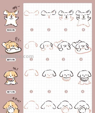 可爱简笔画小动物 ​教程 - 图画吧TUHUABA