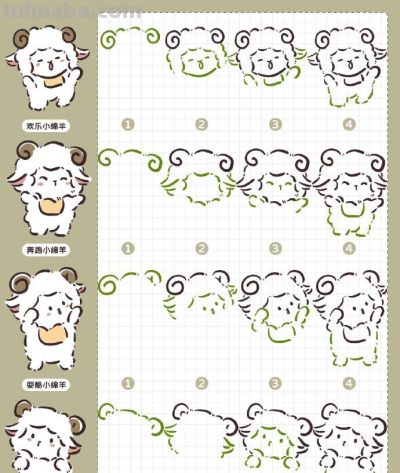 可爱简笔画小动物 ​教程 - 图画吧TUHUABA