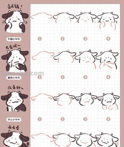 可爱简笔画小动物 ​教程 - 图画吧TUHUABA