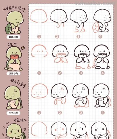 可爱简笔画小动物 ​教程 - 图画吧TUHUABA