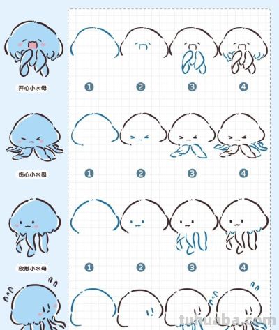 可爱简笔画小动物 ​教程 - 图画吧TUHUABA